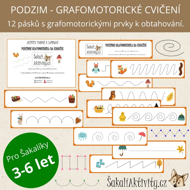  PODZIM - grafomotorické cvičení 