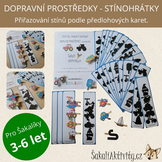 Sada aktivit - DOPRAVNÍ PROSTŘEDKY - STÍNOHRÁTKY