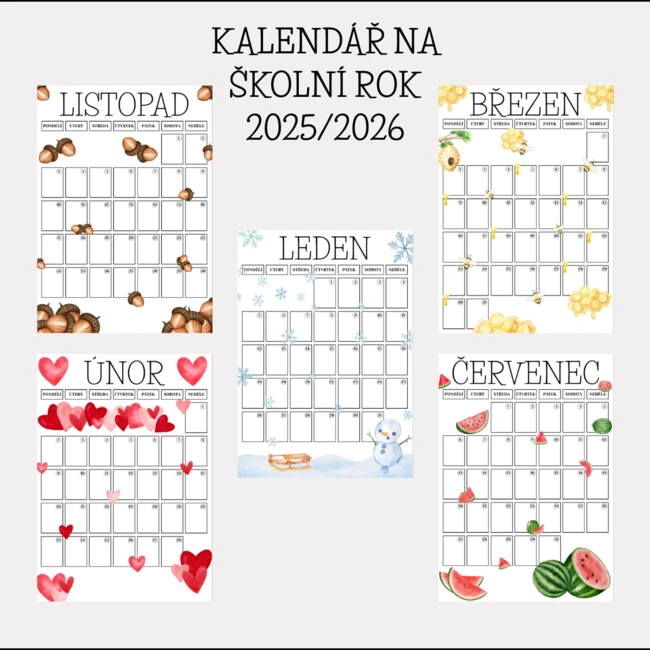 KALENDÁŘ NA ŠKOLNÍ ROK 2025/2026