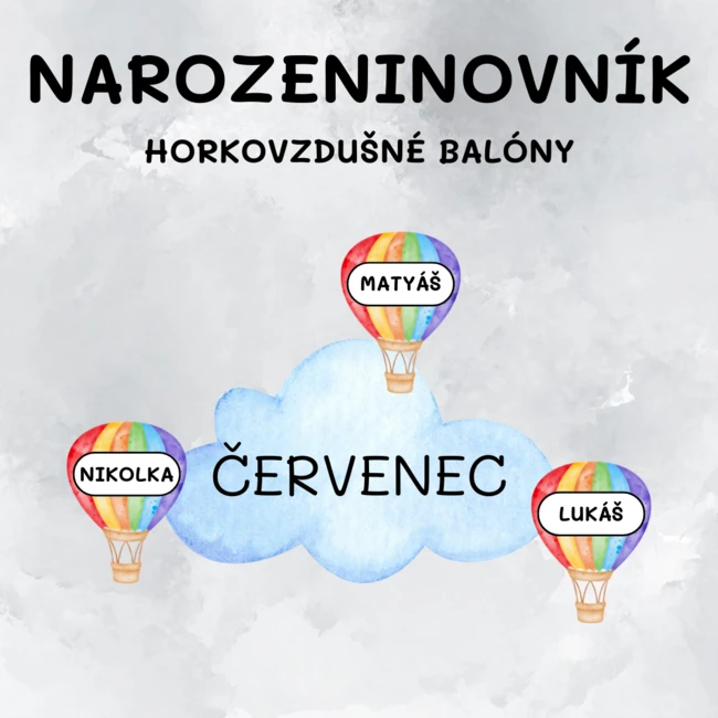 NAROZENINOVNÍK - HORKOVZDUŠNÉ BALÓNY