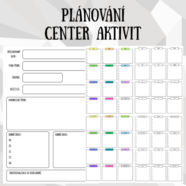 PLÁNOVÁNÍ CENTER AKTIVIT