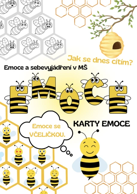 Emoce se včelkou - karty emocí