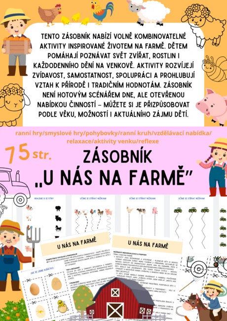 Zvířátka na statku, farma -otevřené aktivity, přípravy