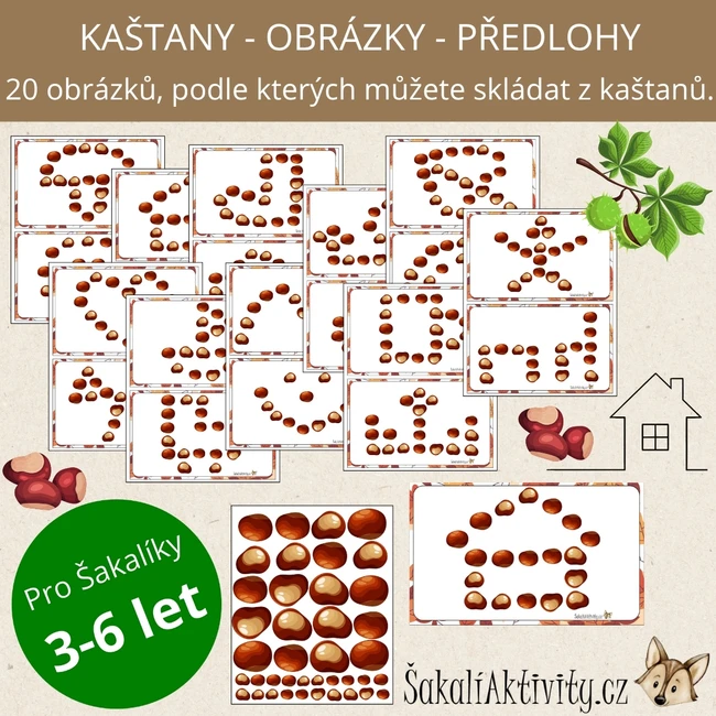  KAŠTANY OBRÁZKY - předlohové obrázky 