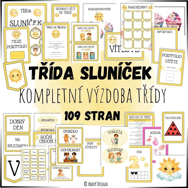 Třída sluníček - kompletní výzdoba třídy