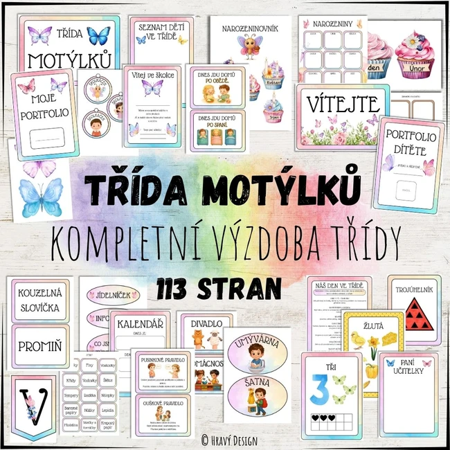 Třída motýlků - kompletní výzdoba