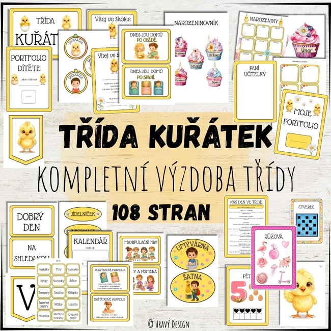 Třída kuřátek - Kompletní výzdoba