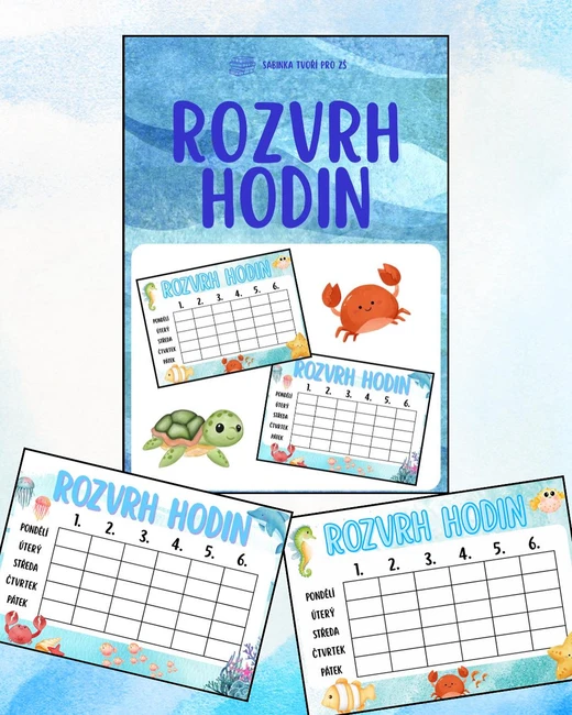 Rozvrh hodin - podmořský svět
