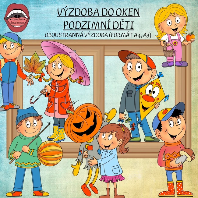 VÝZDOBA DO OKEN PODZIMNÍ DĚTI