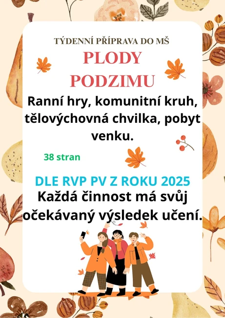 Týdenní příprava do MŠ plody podzimu