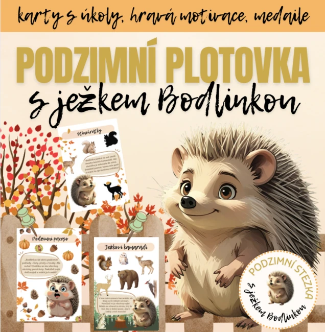 Podzim- stezka/plotovka - ježek Bodlinka