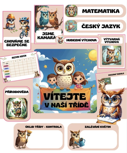 Výzdoba třídy se sovičkou (ZŠ)