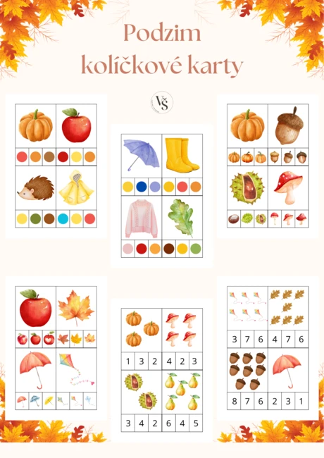 Podzim - kolíčkové karty
