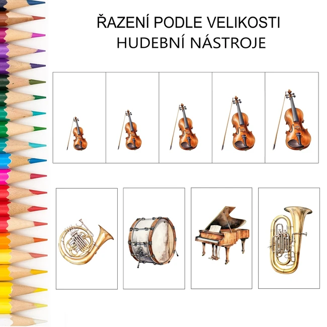 Řazení podle velikosti HUDEBNÍ NÁSTROJE