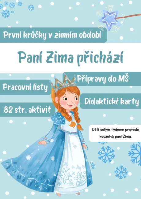 Paní zima přichází - přípravy, didaktické karty, pracovní listy