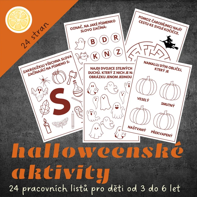 HALLOWEENSKÉ AKTIVITY - pracovní listy pro předškolní děti