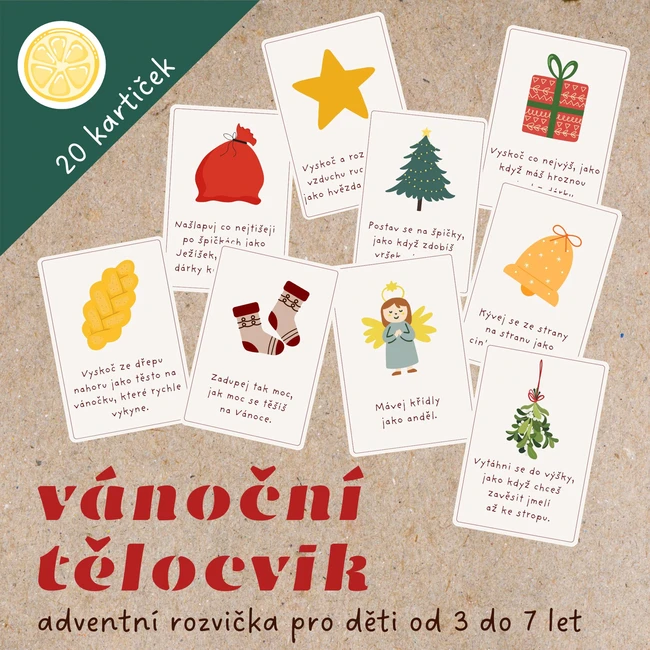 VÁNOČNÍ TĚLOCVIK - pohybové kartičky na rozcvičku