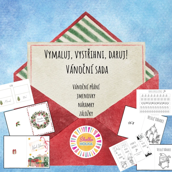 Vymaluj, vystřihni, daruj! Vánoční tvořivá sada