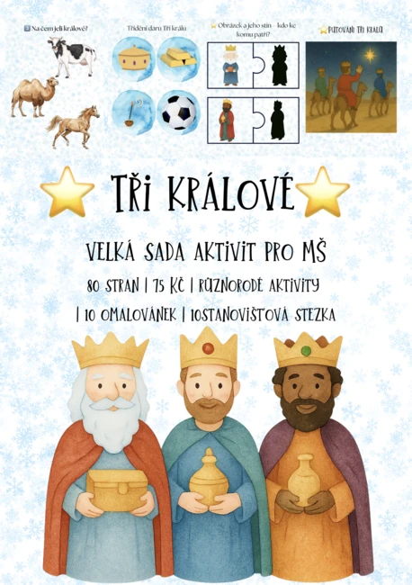 ⭐ Tři králové – velká sada aktivit pro MŠ