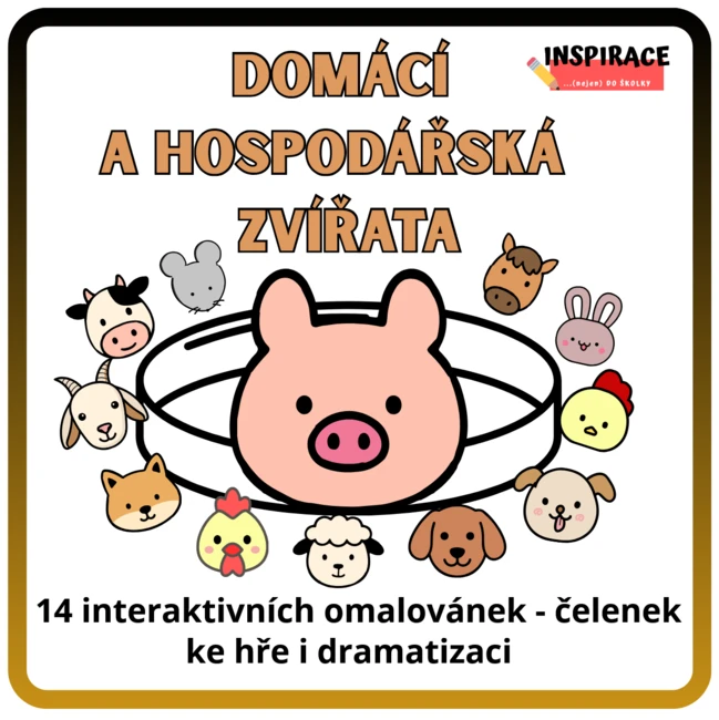 Interaktivní omalovánkové čelenky - zvířata