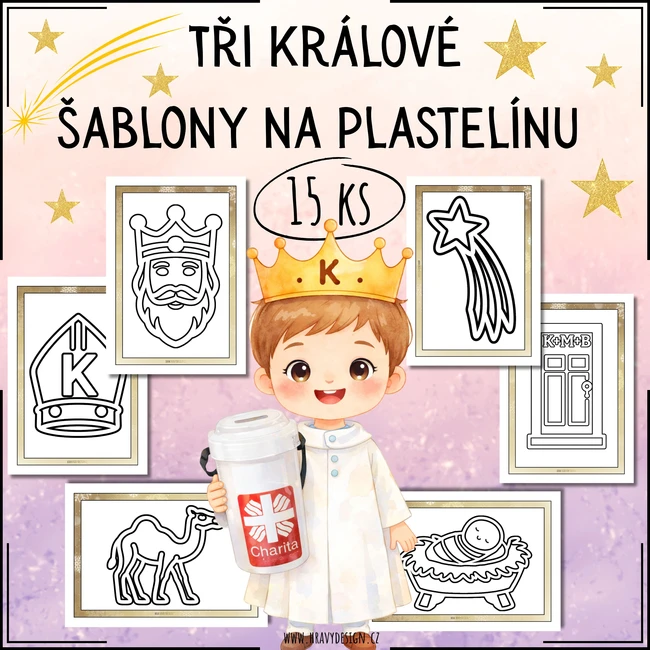 Tři králové - šablony na plastelínu, modelínu