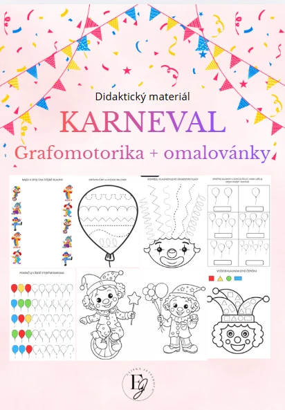 Karneval - grafomotorika + omalovánky 