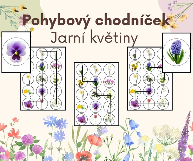 Pohybový chodníček - jarní květiny
