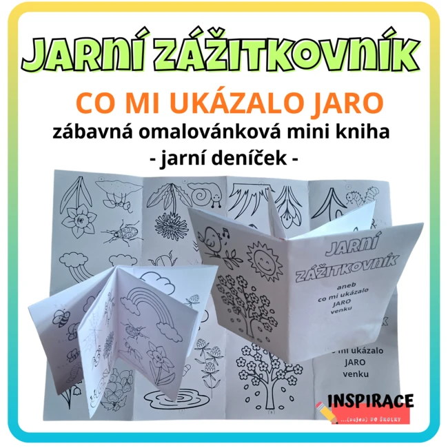 Jarní omalovánkový zážitkovník - mini kniha