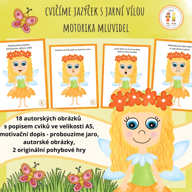 Cvičíme jazýček s jarní vílou - Motorika mluvidel