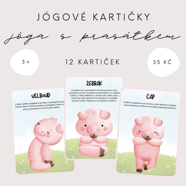 Jóga s prasátkem - jógové kartičky