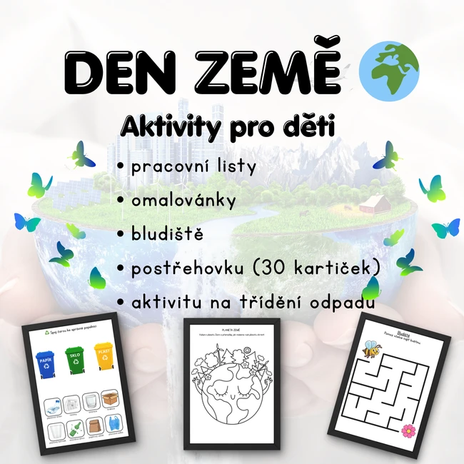 Den Země – pracovní listy a postřehovka (30 kartiček)