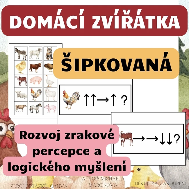 DOMÁCÍ ZVÍŘÁTKA - šipkovaná