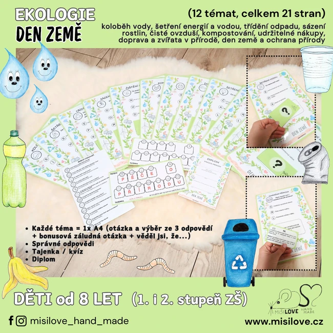 DEN ZEMĚ pro ZŠ - ekologie, stezka s otázkami, tajenka, diplom