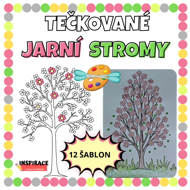 Puntíkaté - tečkované JARNÍ STROMY 🌸🌳
