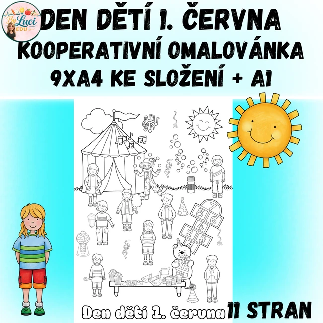 Kooperativní omalovánka ke Dni dětí 1. června