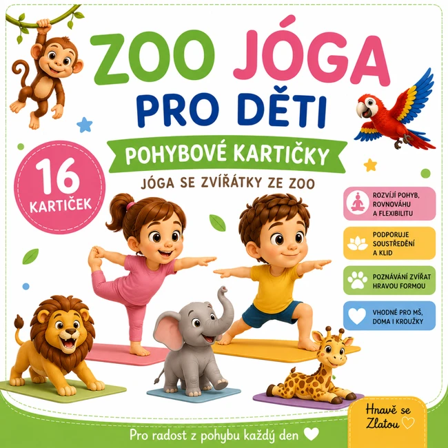 Zoo jóga pro děti – pohybové kartičky