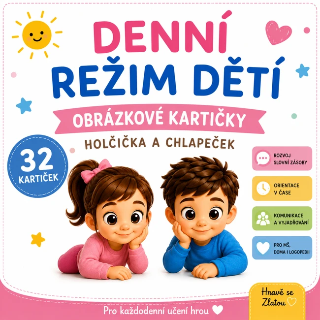 Denní režim dětí – obrázkové kartičky