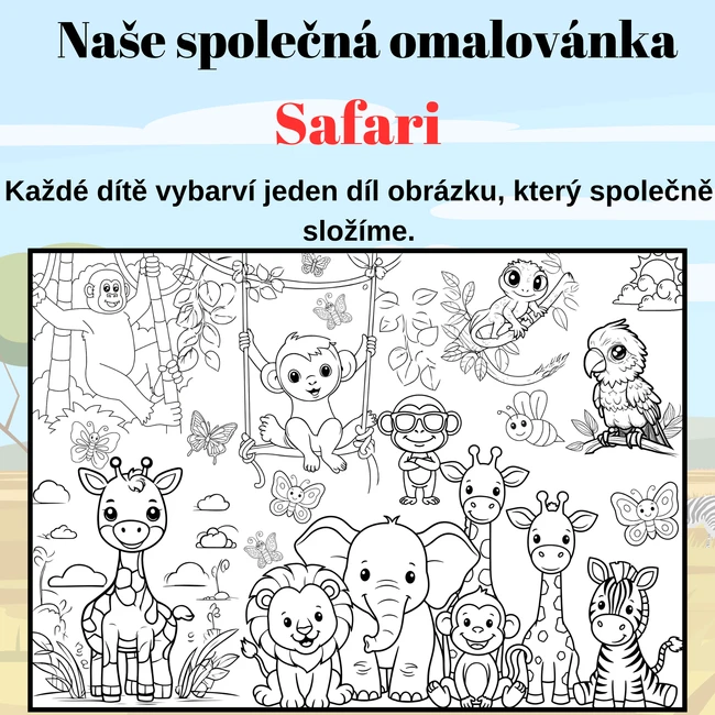Mega omalovánky – Safari | 2, 8 a 18 částí