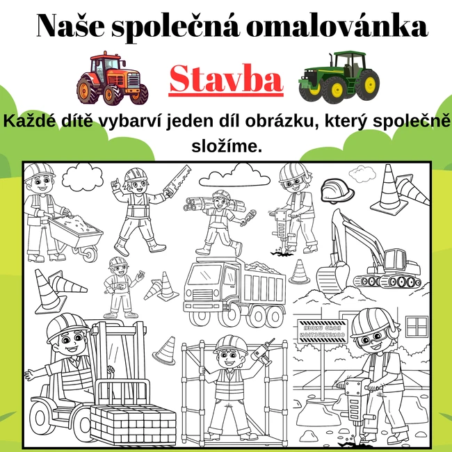 Stavba | velká skládací omalovánka - 2/8/18ks