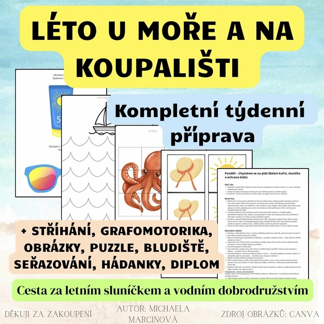 LÉTO U MOŘE A NA KOUPALIŠTI - Kompletní týdenní příprava