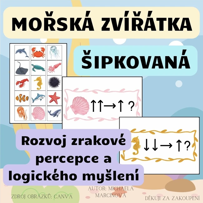 MOŘSKÁ ZVÍŘÁTKA - šipkovaná