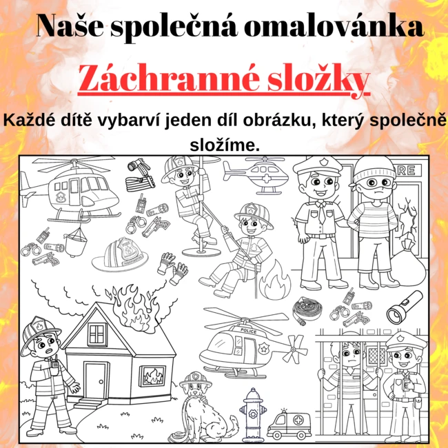 Záchranné složky | velká skládací omalovánka 2/8/18 částí