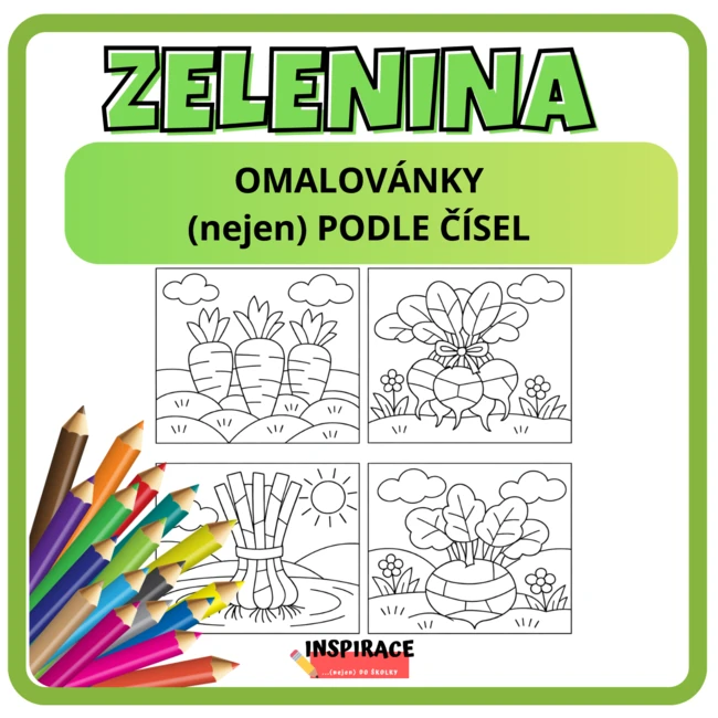 ZELENINA - omalovánky (nejen) podle čísel