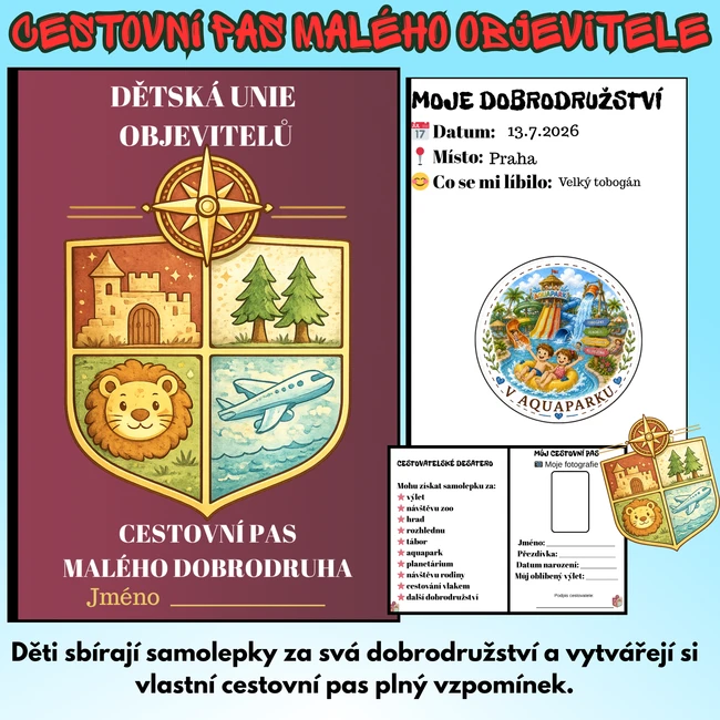 Dětský cestovní pas malého dobrodruha 🧭✈️