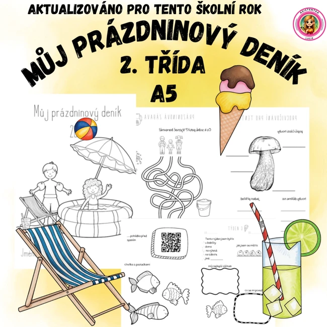 Můj prázdninový deník A5 pro 2. třídu