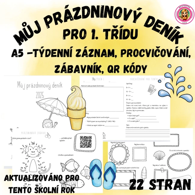 Můj prázdninový deník A5 pro 1. třídu