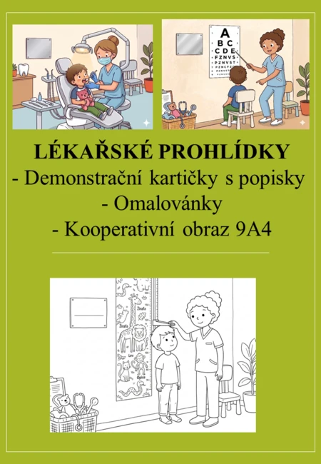 Lékařské prohlídky: demonstrační kartičky + omalovánky