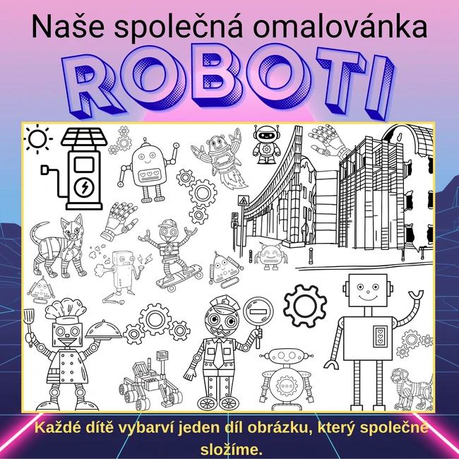 Mega omalovánka – Roboti 2,8 a 18 částí