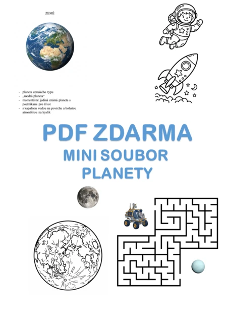 Mini soubor: ZÁBAVNÉ AKTIVITY S PLANETAMI