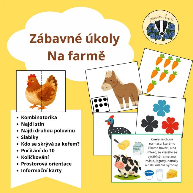Zábavné úkoly - Na farmě 